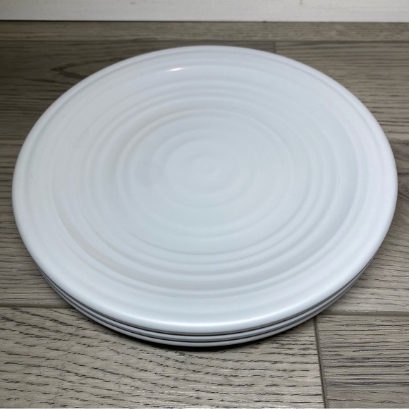 3 Artistic Accents Melamine 8.5” Swirl Plates Light Gray Salad/Dessert Dishes - Picture 3 of 7
